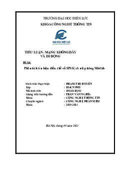 Tiểu luận "Phân tích tín hiệu điều chế số 8PSK và mô phỏng Matlab"