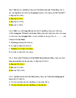 Bộ câu hỏi trắc nghiệm ôn tập môn Chủ nghĩa xã hội khoa học có đáp án | Đại học Y dược thành phố Hồ Chí Minh