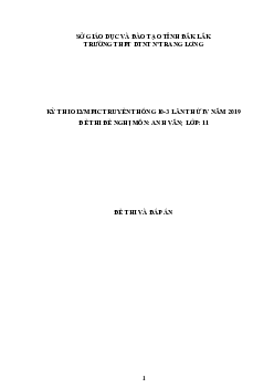 Đề thi Olympic 10 tháng 3 lần thứ 3 môn Tiếng Anh năm 2019 môn Tiếng Anh 11 THPT N'Trang Lơng