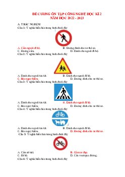 Đề cương ôn tập học kì 2 môn Công nghệ lớp 3 - Đề 1 năm 2024 | Chân trời sáng tạo