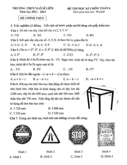 Đề học kì 1 Toán 6 năm 2022 – 2023 trường THCS Ngô Sĩ Liên – Hà Nội