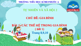 Giáo án điện tử Tự nhiên và xã hội 2 Bài 1 Chân trời sáng tạo : Các thế hệ trong gia đình.