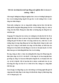Viết bài văn thuật lại một hoạt động trải nghiệm thú vị của em ở trường Tiếng việt 4| Chân trời sáng tạo
