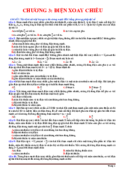 TOP 850 câu trắc nghiệm chương dòng điện xoay chiều (có đáp án)