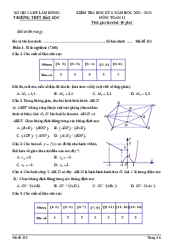 Đề học kỳ 1 Toán 11 năm 2023 – 2024 trường THPT Bảo Lộc – Lâm Đồng