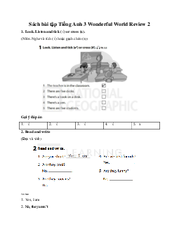 Giải Sách bài tập Tiếng Anh 3 Wonderful World Review 2