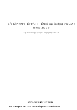Bài tập kinh tế phát triển
