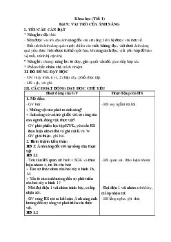 Giáo án Khoa học lớp 4 Bài 9 | Kết nối tri thức