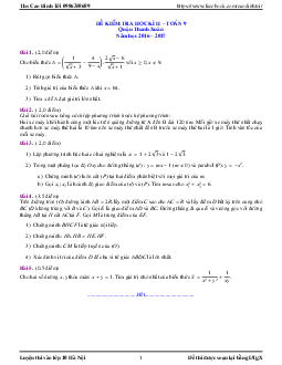Tổng hợp đề thi HK2 Toán 9 năm học 2016 – 2017 các phòng GD và ĐT tại Hà Nội
