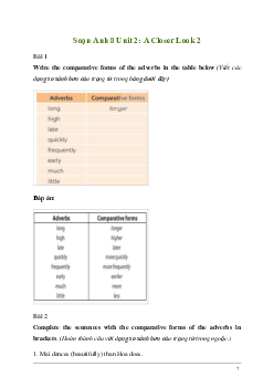 Giải Tiếng Anh 8 Unit 2: A Closer Look 2 | Kết nối tri thức