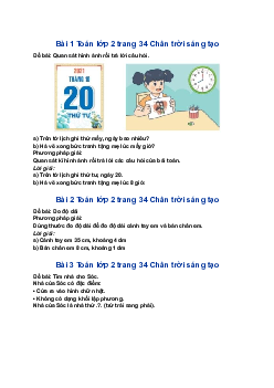 Giải SGK Toán lớp 2 bài: Em làm được những gì? trang 34, 35| Chân trời sáng tạo