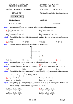 Đề cuối học kỳ 2 Toán 12 năm 2023 – 2024 trường Lạc Hồng – TP HCM