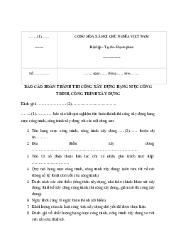 Mẫu báo cáo bảo hành công tác bảo hành công trình xây dựng (cập nhật 2024)