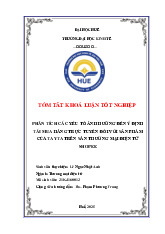 Phân tích các yếu tố ảnh hưởng đến ý định tái mua hàng trực tuyến đối với sản phẩm của Tayta trên sàn thương mại điện tử shopee Môn Thương mại điện tử | Trường Đại học Huế