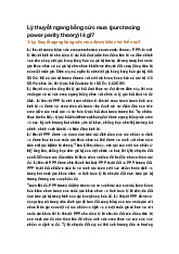 Lý thuyết ngang bằng sức mua (purchasing power parity theory) là gì?