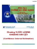 Chương 5: Ước Lượng Khoảng Tin Cậy trong Thống Kê Ứng Dụng. Môn Thống kê ứng dụng | Đại học Văn Hiến.
