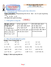 Phiếu Bài Tập Toán 9 Bài Phương Trình Quy Về Phương Trình Bậc Nhất Một Ẩn