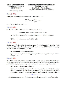 Đề chọn đội tuyển HSG QG môn Toán năm 2022 trường chuyên Hùng Vương – Bình Dương