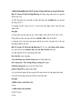 Giải Sách bài tập Hóa học 9 bài 31