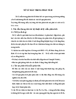 Lý thuyết về Kỹ thuật xử lý mẫu