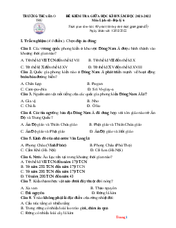Đề thi giữa học kỳ 2 Sử Địa 6 kết nối tri thức (có đáp án)
