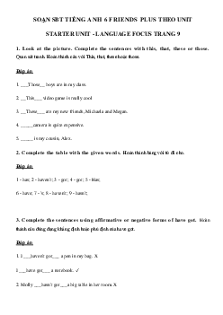 Sách bài tập tiếng Anh 6 Starter Unit Language focus trang 9 - Chân trời sáng tạo