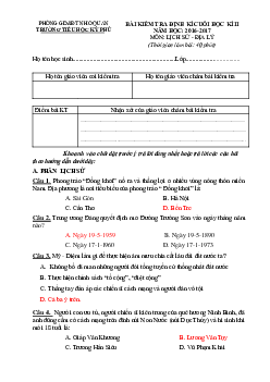 Đề thi học kì 2 môn Lịch sử - Địa lý lớp 5 trường Tiểu học Kỳ Phú, Ninh Bình năm 2016 - 2017
