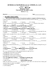 Đề thi khảo sát đội tuyển Olympic truyền thống 30/4 - Lần 1 môn Tiếng Anh
