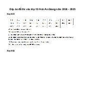 Đề thi tuyển sinh vào 10 môn Tiếng Anh GD&ĐT An Giang năm 2024 - 2025