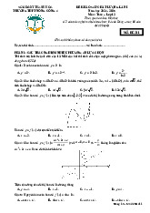 Đề khảo sát lần 1 Toán 12 năm 2024 – 2025 trường THPT Nông Cống 4 – Thanh Hóa có đáp án