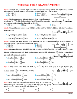 TOP 25 câu trắc nghiệm phương pháp giản đồ vectơ (có đáp án)