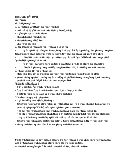 Đề cương ôn tập Dẫn luận ngôn ngữ | Học viện Tài chính