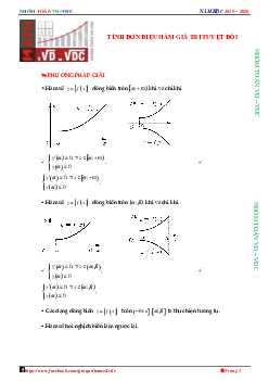 Tính đơn điệu hàm giá trị tuyệt đối Toán 12