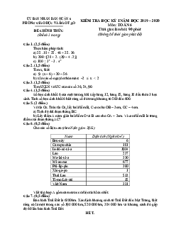 Đề thi học kỳ 1 Toán 6 năm 2019 – 2020 phòng GD&ĐT Quận 6 – TP HCM