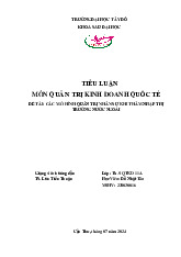 Các mô hình quản trị nhân sự khi thâm nhập thị trường nước ngoài | Tiểu luận môn QTKD quốc tế