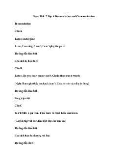 Tiếng Anh 6 Unit 7: Pronunciation and Communication | Explorer English