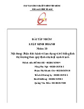 Bài tập nhóm Phân tích hành vi lạm dụng thống lĩnh thị trường môn Luật Kinh doanh | Học viện Công Nghệ Bưu Chính Viễn Thông