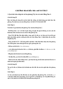 Lịch sử 8 Bài 3: Tình hình Đông Nam Á từ nửa sau thế kỉ XVI đến thế kỉ XIX - Chân trời sáng tạo