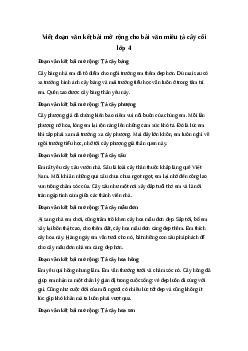 Top 22 Kết bài Tả cây cối lớp 4 Mới nhất  | Tập làm văn 4