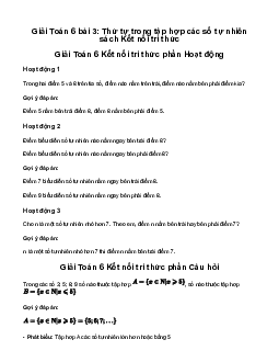 Giải Toán 6 Bài 3: Thứ tự trong tập hợp các số tự nhiên | Kết nối tri thức