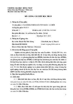 Đề cương chi tiết học phần Lý luận dạy học môn tự nhiên - xã hội