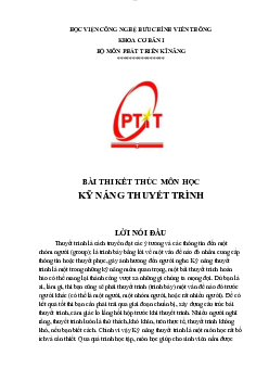 Bài báo cáo kết thúc môn học môn Kỹ năng thuyết trình | Học viện Công nghệ Bưu chính Viễn thông