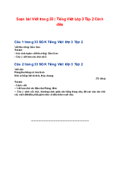 Soạn bài Viết trang 33 | Tiếng Việt Lớp 3 Tập 2 Cánh diều