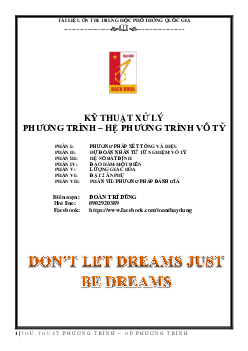 Kĩ thuật xử lí phương trình – hệ phương trình vô tỉ – Đoàn Trí Dũng