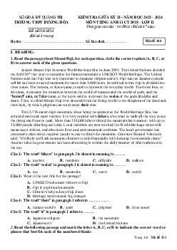 Đề thi giữa học kì 2 môn Tiếng Anh 11 năm 2023 - 2024 sách Kết nối tri thức với cuộc sống | đề 2
