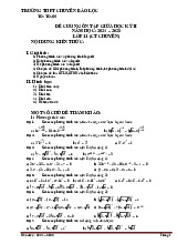 Đề cương GK2 Toán 11 (chuyên) năm 2024 – 2025 trường chuyên Bảo Lộc – Lâm Đồng