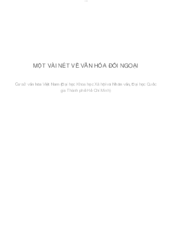 MỘT VÀI NÉT VỀ VĂN HÓA ĐỐI NGOẠI | Cơ sở văn hóa Việt Nam | Đại học Khoa học Xã hội và Nhân văn, Đại học Quốc gia Thành phố HCM