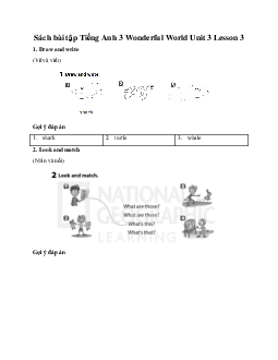 Giải SBT Tiếng Anh 3 Wonderful World Unit 3 Lesson 3