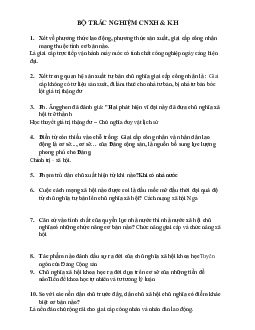 Đề cương Chủ nghĩa xã hôi khoa học | Trường Đại học Khoa học, Đại học Thái Nguyên