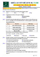 Đề luyện thi Hoá học 12 - Đề số 1 - Sở Giáo dục & Đào tạo Hà Tĩnh